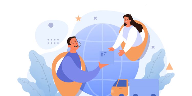 Tactics to build trust among B2B customers 1 Raw material supply concept. Suppliers, B2B idea, global distribution service. Manufacturing process, factory production. Company as a customer, business partnership. Flat vector illustration