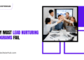 Frustrated marketer analyzing failed lead nurturing program in B2B strategy