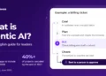 What Is Agentic AI? A Plain-English Guide for Executives 15 What is agentic AI shown as a loop of goal, plan, act, and check around an AI system